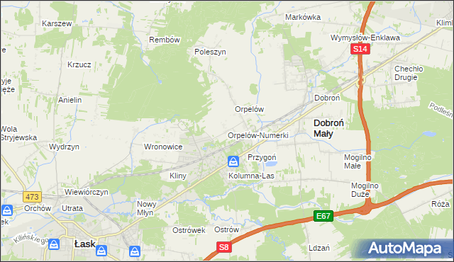 mapa Orpelów-Numerki, Orpelów-Numerki na mapie Targeo
