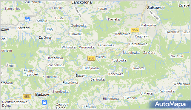 mapa Palcza, Palcza na mapie Targeo