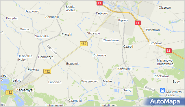 mapa Pigłowice, Pigłowice na mapie Targeo