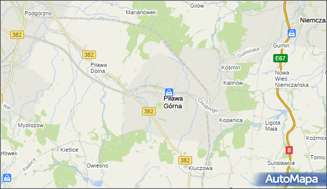 mapa Piława Górna, Piława Górna na mapie Targeo