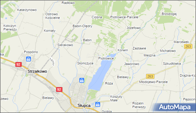 mapa Piotrowice gmina Słupca, Piotrowice gmina Słupca na mapie Targeo