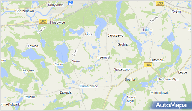mapa Przemyśl gmina Sieraków, Przemyśl gmina Sieraków na mapie Targeo