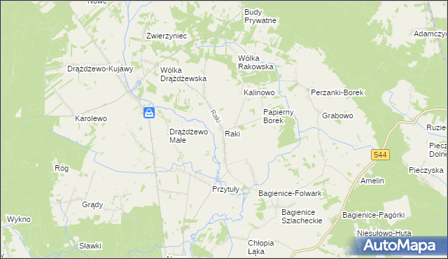 mapa Raki, Raki na mapie Targeo