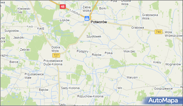 mapa Rdzów, Rdzów na mapie Targeo