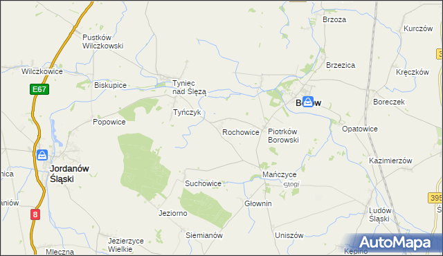 mapa Rochowice, Rochowice na mapie Targeo