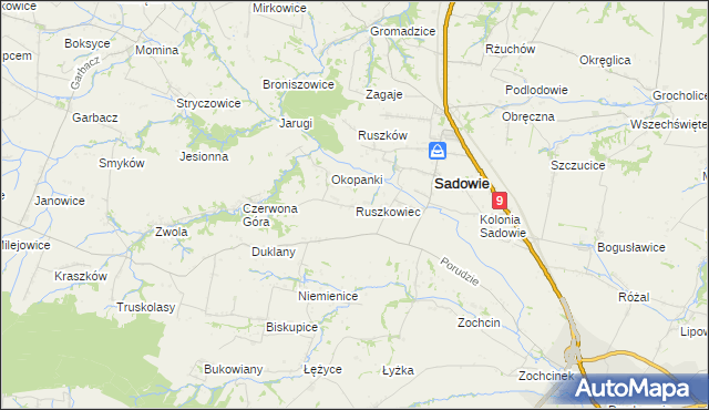 mapa Ruszkowiec, Ruszkowiec na mapie Targeo