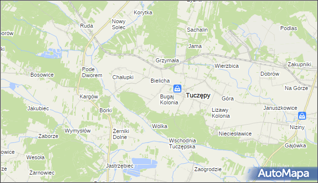 mapa Sieczków gmina Tuczępy, Sieczków gmina Tuczępy na mapie Targeo