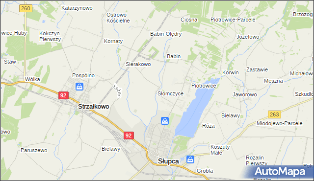 mapa Słomczyce, Słomczyce na mapie Targeo