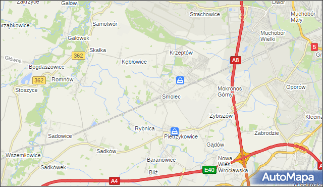 mapa Smolec, Smolec na mapie Targeo