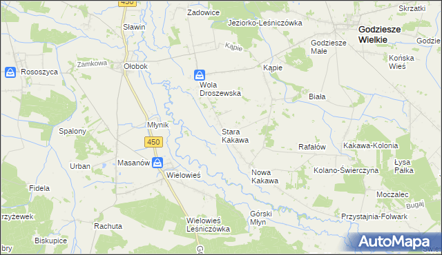 mapa Stara Kakawa, Stara Kakawa na mapie Targeo