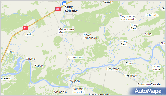 mapa Stary Strachocin, Stary Strachocin na mapie Targeo