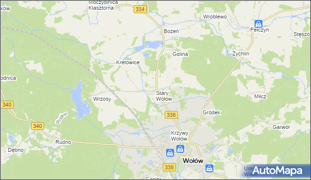 mapa Stary Wołów, Stary Wołów na mapie Targeo