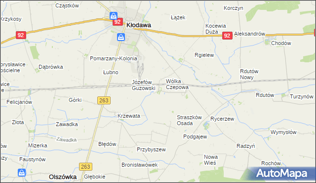 mapa Straszkówek, Straszkówek na mapie Targeo