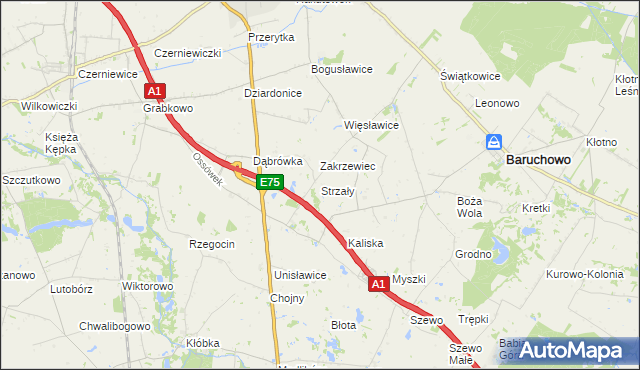 mapa Strzały, Strzały na mapie Targeo
