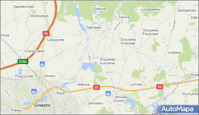 mapa Strzyżewo Kościelne, Strzyżewo Kościelne na mapie Targeo