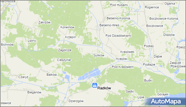 mapa Sulików gmina Radków, Sulików gmina Radków na mapie Targeo