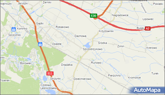 mapa Szczodrzykowo, Szczodrzykowo na mapie Targeo