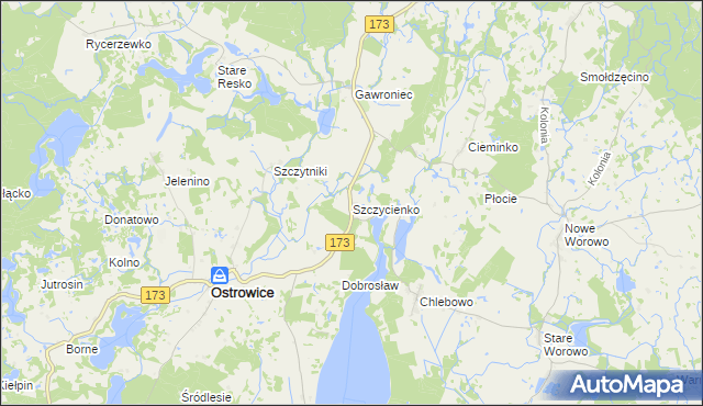 mapa Szczycienko, Szczycienko na mapie Targeo