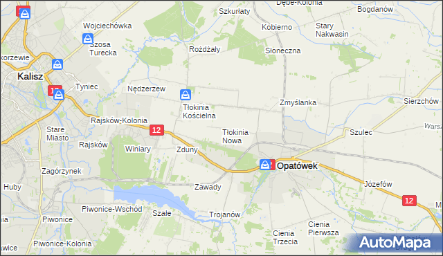 mapa Tłokinia Nowa, Tłokinia Nowa na mapie Targeo