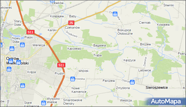 mapa Trąba, Trąba na mapie Targeo