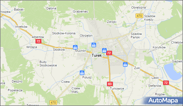 mapa Turka, Turek na mapie Targeo
