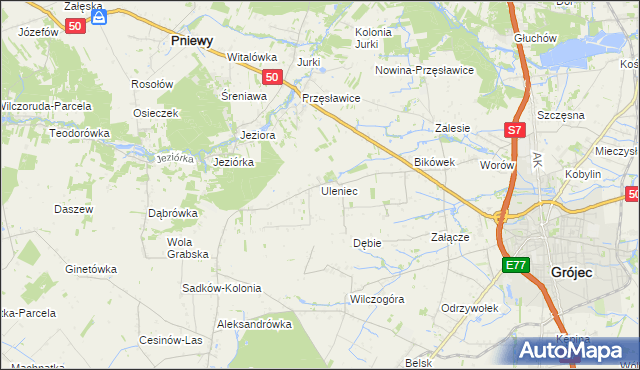 mapa Uleniec, Uleniec na mapie Targeo