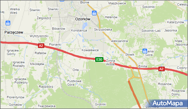 mapa Wiktorów gmina Zgierz, Wiktorów gmina Zgierz na mapie Targeo