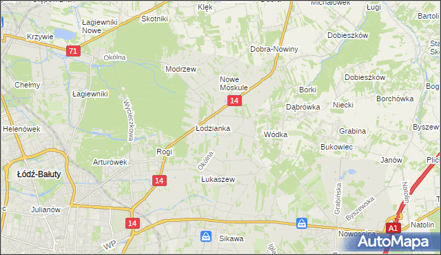 mapa Wilanów gmina Łódź, Wilanów gmina Łódź na mapie Targeo