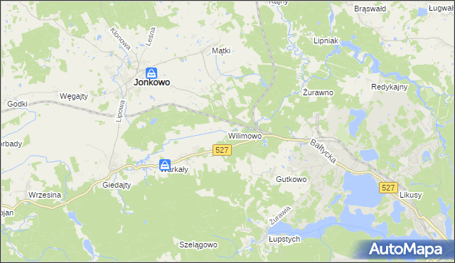 mapa Wilimowo, Wilimowo na mapie Targeo