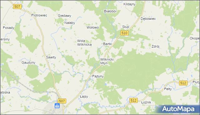 mapa Wilknicki Młyn, Wilknicki Młyn na mapie Targeo