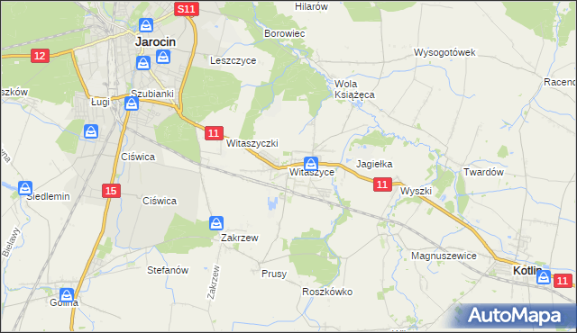 mapa Witaszyce, Witaszyce na mapie Targeo