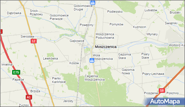 mapa Wola Moszczenicka, Wola Moszczenicka na mapie Targeo