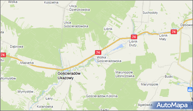 mapa Wólka Gościeradowska, Wólka Gościeradowska na mapie Targeo