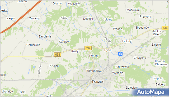 mapa Wólka Kozłowska, Wólka Kozłowska na mapie Targeo