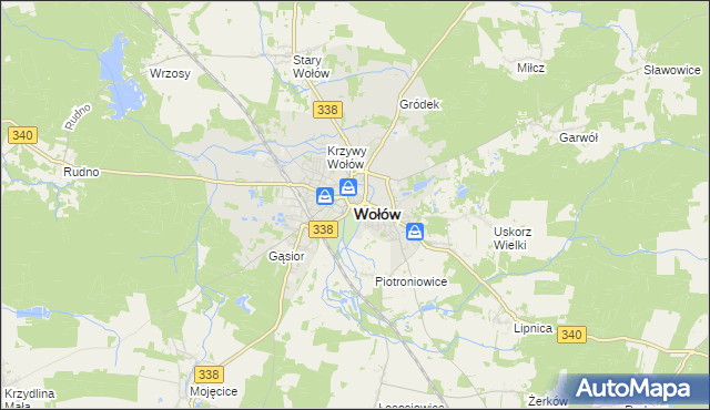 mapa Wołów, Wołów na mapie Targeo