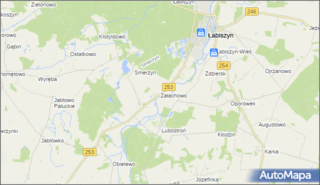 mapa Załachowo, Załachowo na mapie Targeo