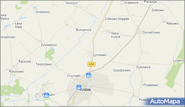 mapa Żychlewo, Żychlewo na mapie Targeo