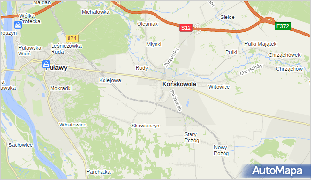 mapa Stara Wieś gmina Końskowola, Stara Wieś gmina Końskowola na mapie Targeo