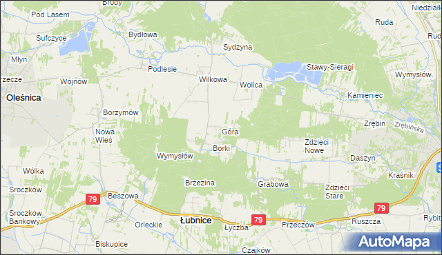 mapa Góra gmina Łubnice, Góra gmina Łubnice na mapie Targeo