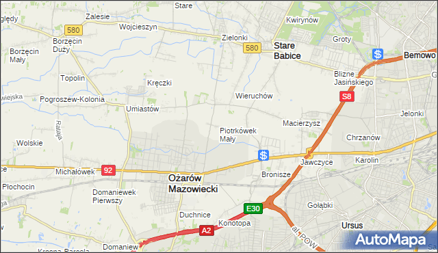 mapa Piotrkówek Mały, Piotrkówek Mały na mapie Targeo