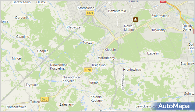 mapa Horodniany, Horodniany na mapie Targeo