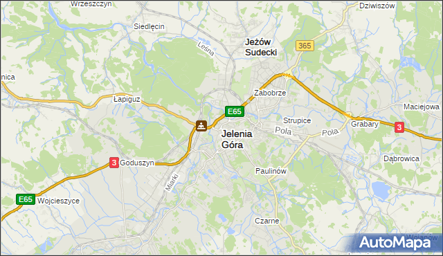 mapa Jelenia Góra, Jelenia Góra na mapie Targeo