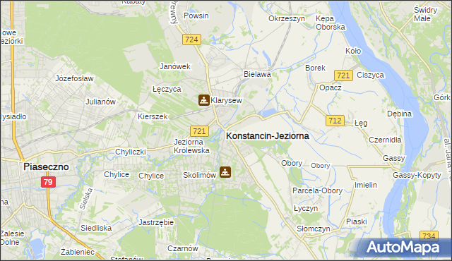 mapa Konstancin-Jeziorna, Konstancin-Jeziorna na mapie Targeo