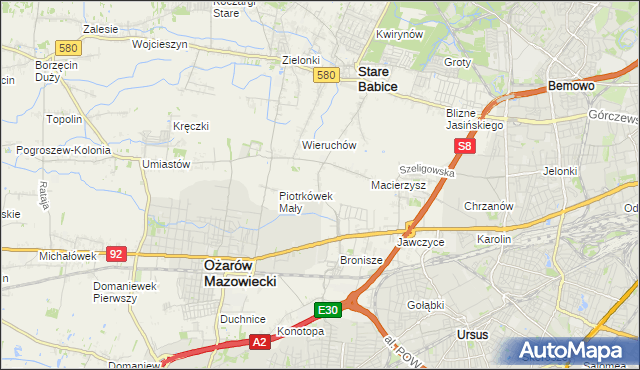 mapa Piotrkówek Duży, Piotrkówek Duży na mapie Targeo