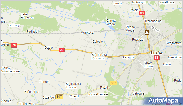 mapa Sięciaszka Pierwsza, Sięciaszka Pierwsza na mapie Targeo