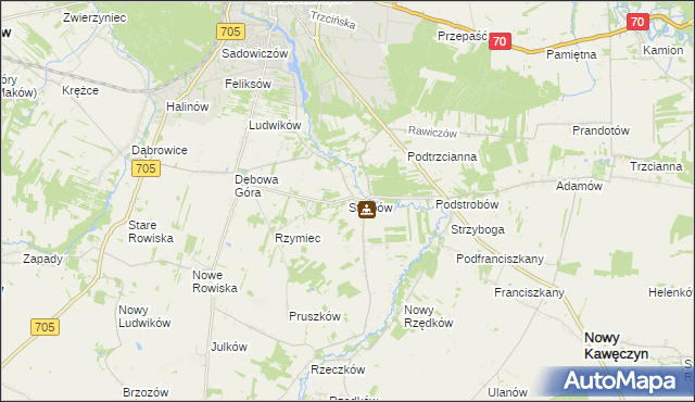 mapa Strobów, Strobów na mapie Targeo