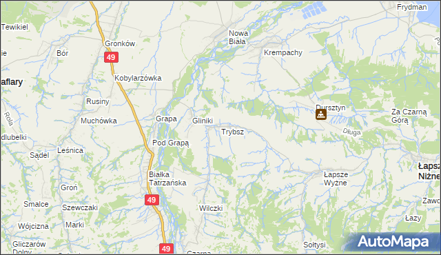 mapa Trybsz, Trybsz na mapie Targeo