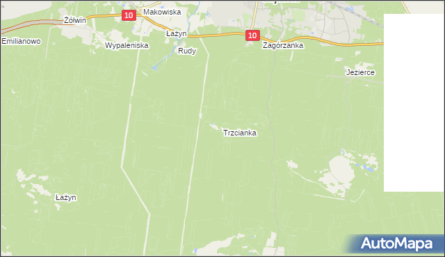 mapa Trzcianka gmina Solec Kujawski, Trzcianka gmina Solec Kujawski na mapie Targeo