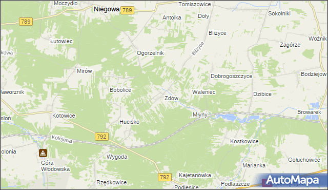 mapa Zdów, Zdów na mapie Targeo