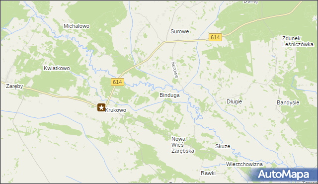 mapa Binduga gmina Chorzele, Binduga gmina Chorzele na mapie Targeo